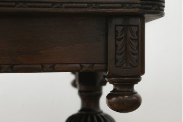 イギリスアンティーク　オーク材製　クラシックで重厚な雰囲気漂うドローリーフテーブル(ダイニングテーブル、エクステンションテーブル)(R-056904)