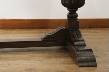 イギリスアンティーク　オーク材製　クラシックで重厚な雰囲気漂うドローリーフテーブル(ダイニングテーブル、エクステンションテーブル)(R-056904)