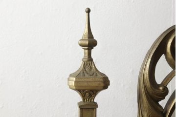 イタリアビンテージ　最高級　真鍮製　細部まで凝った造りが魅力の特大スタンドミラー(ヴィンテージ、鏡、姿見)(R-056906)