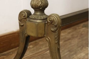 イタリアビンテージ　最高級　真鍮製　細部まで凝った造りが魅力の特大スタンドミラー(ヴィンテージ、鏡、姿見)(R-056906)