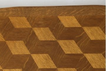 フランスビンテージ　ロココスタイル　おしゃれなパーケット天板のセンターテーブル(ローテーブル、リビングテーブル、ソファテーブル、ヴィンテージ)(R-056907)