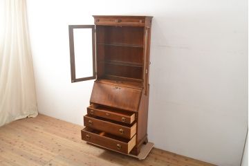 中古　美品　DREXEL HERITAGE(ドレクセルヘリテイジ)　意外とレア!　マホガニー材製ビューローブックケース(デスク、机、本棚、本箱、収納棚、在宅用、在宅ワーク)(R-056908)