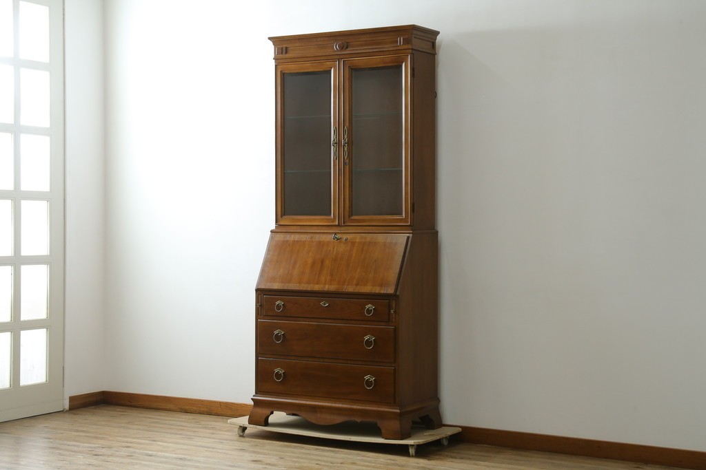 中古　美品　DREXEL HERITAGE(ドレクセルヘリテイジ)　意外とレア!　マホガニー材製ビューローブックケース　(R-056908)