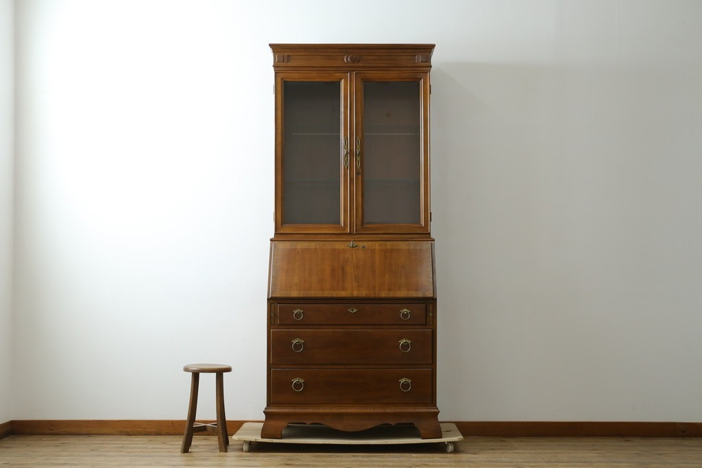 中古　美品　DREXEL HERITAGE(ドレクセルヘリテイジ)　意外とレア!　マホガニー材製ビューローブックケース　(R-056908)