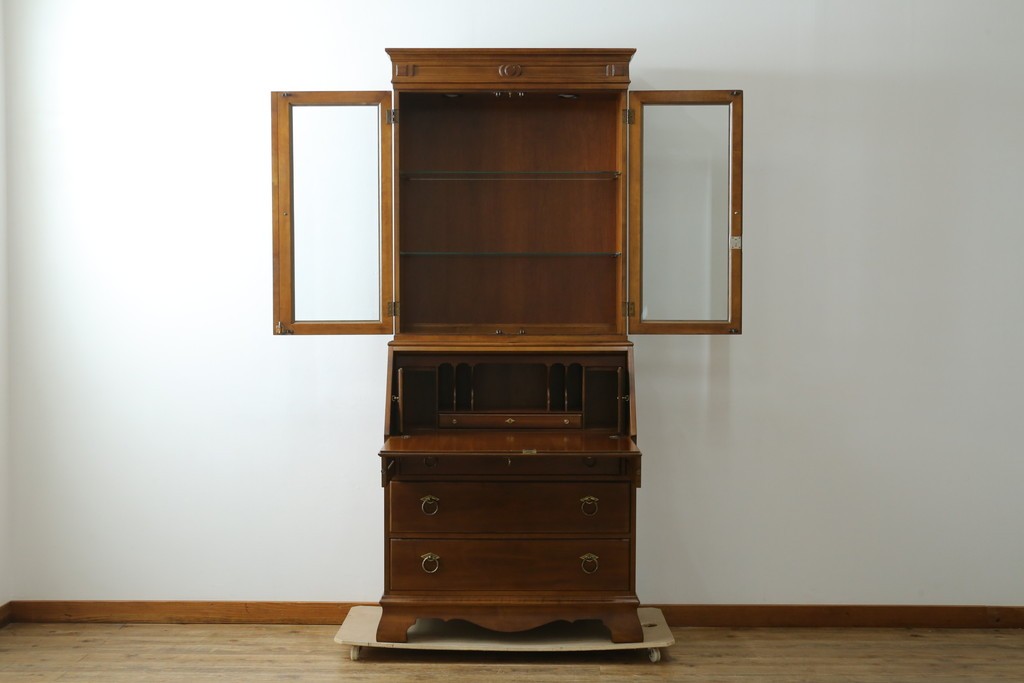 中古　美品　DREXEL HERITAGE(ドレクセルヘリテイジ)　意外とレア!　マホガニー材製ビューローブックケース　(R-056908)