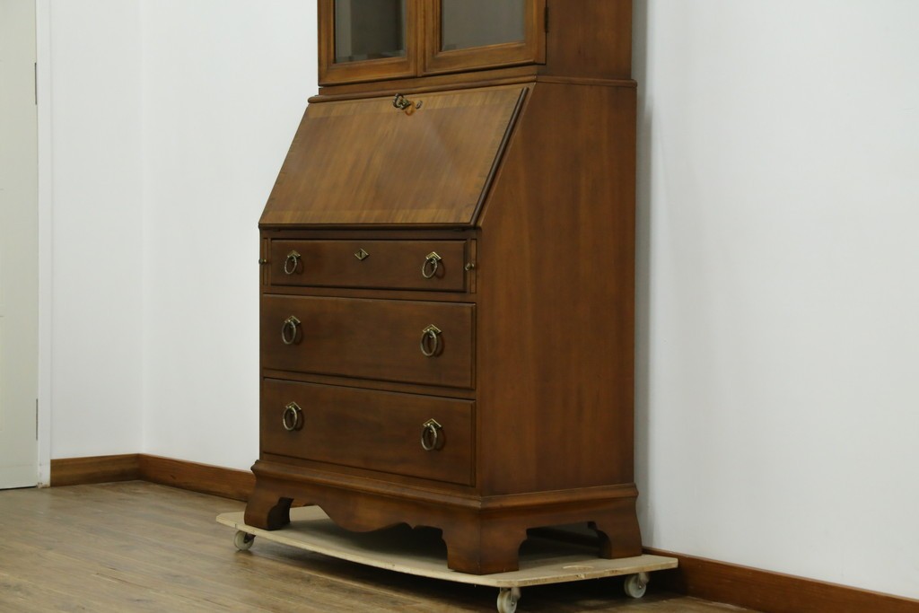 中古　美品　DREXEL HERITAGE(ドレクセルヘリテイジ)　意外とレア!　マホガニー材製ビューローブックケース　(R-056908)