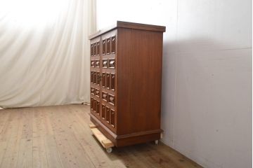 中古　ヨーロッパ高級輸入家具　上手物　ワインラックに活躍!　チーク材製のクラシカルなサーバー(サービス台、バーカウンター、カウンターテーブル、サイドボード)(R-056928)