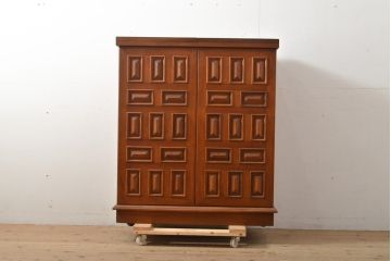 中古　ヨーロッパ高級輸入家具　上手物　ワインラックに活躍!　チーク材製のクラシカルなサーバー(サービス台、バーカウンター、カウンターテーブル、サイドボード)(R-056928)