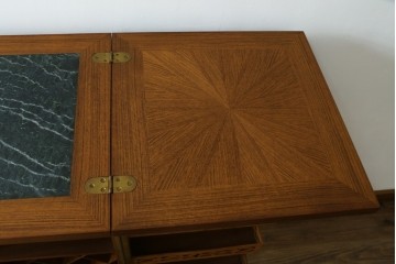 中古　ヨーロッパ高級輸入家具　上手物　ワインラックに活躍!　チーク材製のクラシカルなサーバー　(R-056928)
