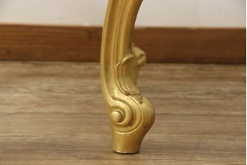 中古　美品　イタリア高級ロココ家具　SILIK(シリック)　ハンドペイント・ゴールドカラーのスクエアテーブル(センターテーブル、ローテーブル)(R-056929)