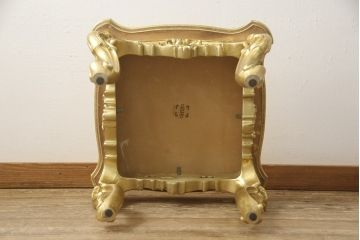 中古　美品　イタリア高級ロココ家具　SILIK(シリック)　ハンドペイント・ゴールドカラーのスクエアテーブル(センターテーブル、ローテーブル)(R-056929)