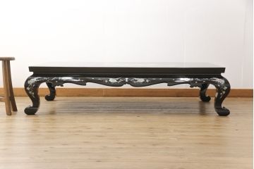 中古　美品　韓国民芸家具　華やかな螺鈿細工が美しい座卓(ローテーブル、センターテーブル)(定価約75万円)(R-056931)