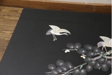 中古　美品　韓国民芸家具　華やかな螺鈿細工が美しい座卓(ローテーブル、センターテーブル)(定価約75万円)(R-056931)