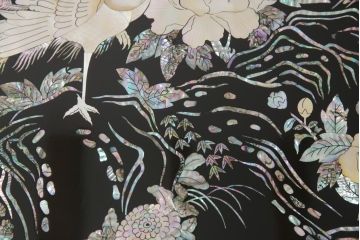 中古　美品　韓国民芸家具　華やかな螺鈿細工が美しい座卓(ローテーブル、センターテーブル)(定価約75万円)(R-056931)