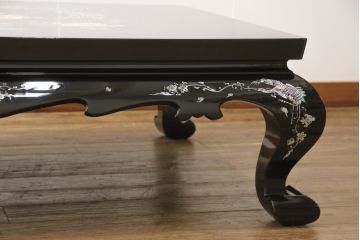 中古　美品　韓国民芸家具　華やかな螺鈿細工が美しい座卓(ローテーブル、センターテーブル)(定価約75万円)(R-056931)
