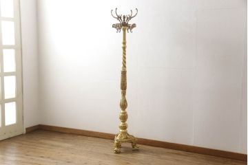 中古　美品　EURO CASA(ユーロ・カーサ)取り扱い　ゴージャスなデザイン!イタリア製の高級コートハンガー(ポールハンガー、帽子掛け、店舗什器)(定価約32万円)(R-056936)