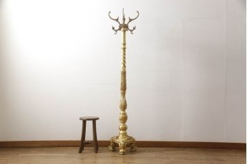 中古　美品　EURO CASA(ユーロ・カーサ)取り扱い　ゴージャスなデザイン!イタリア製の高級コートハンガー(ポールハンガー、帽子掛け、店舗什器)(定価約32万円)(R-056936)