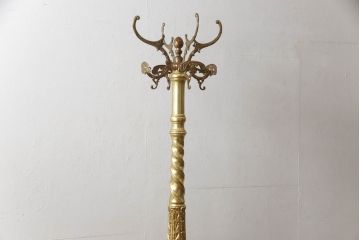 中古　美品　EURO CASA(ユーロ・カーサ)取り扱い　ゴージャスなデザイン!イタリア製の高級コートハンガー(ポールハンガー、帽子掛け、店舗什器)(定価約32万円)(R-056936)
