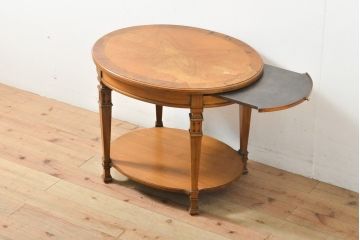 中古　DREXEL HERITAGE(ドレクセルヘリテイジ)　FRANCESCA(フランチェスカ)シリーズ　格納式天板付き!クラシカルなランプテーブル(コーヒーテーブル、サイドテーブル)(定価約30万円)(R-056938)