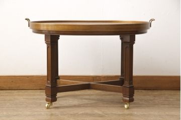中古　DREXEL HERITAGE(ドレクセルヘリテイジ)　クラシカルなツインカクテルテーブル(サイドテーブル、ワゴン、トロリー)(R-056939)