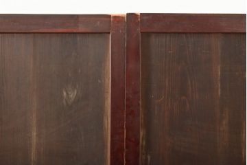 アンティーク建具　レトロな格子入りの障子帯戸4枚セット(板戸、障子戸、引き戸)(R-056940)
