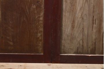 アンティーク建具　レトロな格子入りの障子帯戸4枚セット(板戸、障子戸、引き戸)(R-056940)