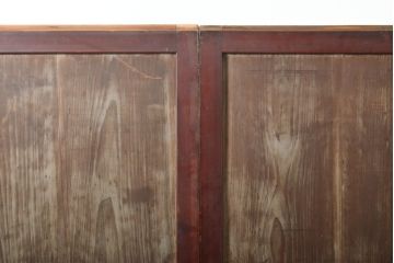 アンティーク建具　レトロな格子入りの障子帯戸4枚セット(板戸、障子戸、引き戸)(R-056940)
