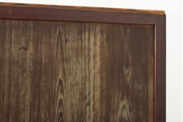 アンティーク建具　レトロな格子入りの障子帯戸4枚セット(板戸、障子戸、引き戸)(R-056940)