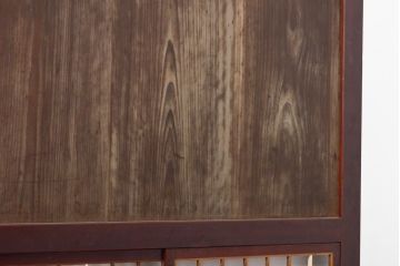 アンティーク建具　レトロな格子入りの障子帯戸4枚セット(板戸、障子戸、引き戸)(R-056940)