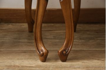 中古　美品　最高級　KARGES(カーゲス)　美しい彫刻とファブリックが目を引くチェア4脚セット(ダイニングチェア、椅子、イス)(定価約220万円)(R-056941)