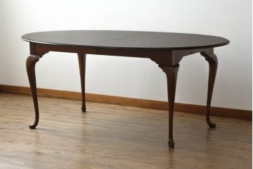 中古　ETHAN ALLEN(イーセンアーレン)　エレガントな猫脚のチェリー材製エクステンションテーブル(ダイニングテーブル、ヴィンテージ)(R-056943)