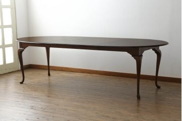 中古　ETHAN ALLEN(イーセンアーレン)　エレガントな猫脚のチェリー材製エクステンションテーブル(ダイニングテーブル、ヴィンテージ)(R-056943)