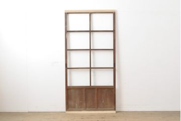 アンティーク建具　シンプルなデザイン!昭和レトロなガラス戸1枚(引き戸)(R-056985)