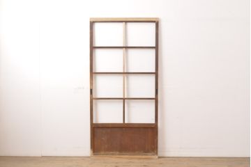 アンティーク建具　シンプルなデザイン!昭和レトロなガラス戸1枚(引き戸)(R-056986)