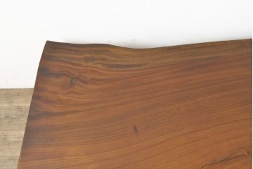 中古　美品　分厚い欅材一枚板天板!高級感たっぷりの座卓(ローテーブル、センターテーブル、リビングテーブル)(R-056991)