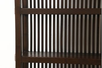アジアンビンテージ　オリエンタルな格子デザインの引き出し付き飾り棚(キャビネット、陳列棚、ラック、ヴィンテージ)(R-056994)