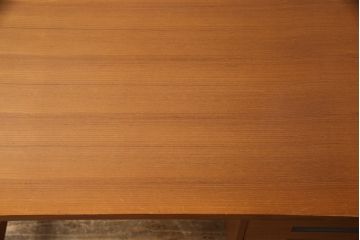 ビンテージ　天童木工　ミッドセンチュリー調のデザインがおしゃれなチーク材製デスク(机、片袖机、ワークデスク、ヴィンテージ)(R-057051)
