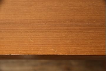 ビンテージ　天童木工　ミッドセンチュリー調のデザインがおしゃれなチーク材製デスク(机、片袖机、ワークデスク、ヴィンテージ)(R-057051)