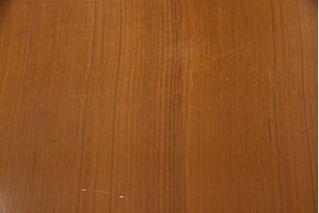 ビンテージ　天童木工　ミッドセンチュリー調のデザインがおしゃれなチーク材製デスク(机、片袖机、ワークデスク、ヴィンテージ)(R-057051)
