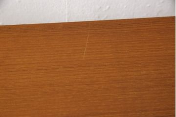 ビンテージ　天童木工　ミッドセンチュリー調のデザインがおしゃれなチーク材製デスク(机、片袖机、ワークデスク、ヴィンテージ)(R-057051)