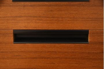 ビンテージ　天童木工　ミッドセンチュリー調のデザインがおしゃれなチーク材製デスク(机、片袖机、ワークデスク、ヴィンテージ)(R-057051)