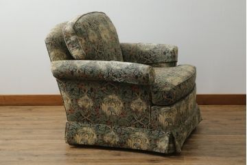 中古　美品　DREXEL HERITAGE(ドレクセルヘリテイジ)　個性の光るファブリックがステキな1人掛けソファ(一人掛けソファ、アームチェア)(R-057054)