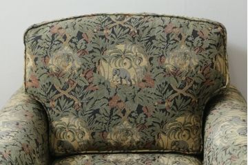 中古　美品　DREXEL HERITAGE(ドレクセルヘリテイジ)　個性の光るファブリックがステキな1人掛けソファ(一人掛けソファ、アームチェア)(R-057054)