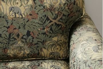 中古　美品　DREXEL HERITAGE(ドレクセルヘリテイジ)　個性の光るファブリックがステキな1人掛けソファ(一人掛けソファ、アームチェア)(R-057054)