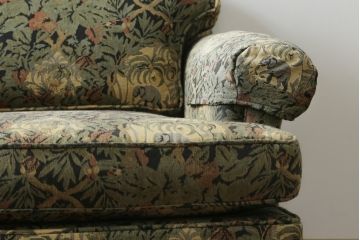 中古　美品　DREXEL HERITAGE(ドレクセルヘリテイジ)　個性の光るファブリックがステキな1人掛けソファ(一人掛けソファ、アームチェア)(R-057054)