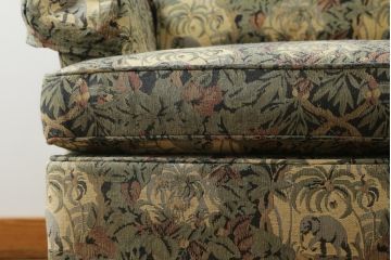 中古　美品　DREXEL HERITAGE(ドレクセルヘリテイジ)　個性の光るファブリックがステキな1人掛けソファ(一人掛けソファ、アームチェア)(R-057054)