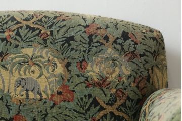 中古　美品　DREXEL HERITAGE(ドレクセルヘリテイジ)　個性の光るファブリックがステキな1人掛けソファ(一人掛けソファ、アームチェア)(R-057054)