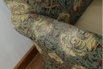 中古　美品　DREXEL HERITAGE(ドレクセルヘリテイジ)　個性の光るファブリックがステキな1人掛けソファ(一人掛けソファ、アームチェア)(R-057054)