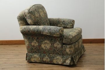 中古　美品　DREXEL HERITAGE(ドレクセルヘリテイジ)　個性の光るファブリックがステキな1人掛けソファ(一人掛けソファ、アームチェア)(R-057055)