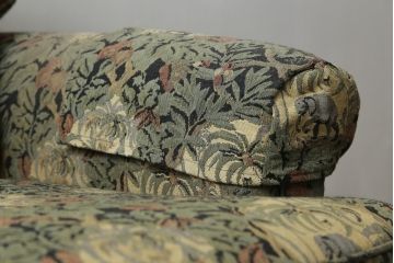 中古　美品　DREXEL HERITAGE(ドレクセルヘリテイジ)　個性の光るファブリックがステキな1人掛けソファ(一人掛けソファ、アームチェア)(R-057055)